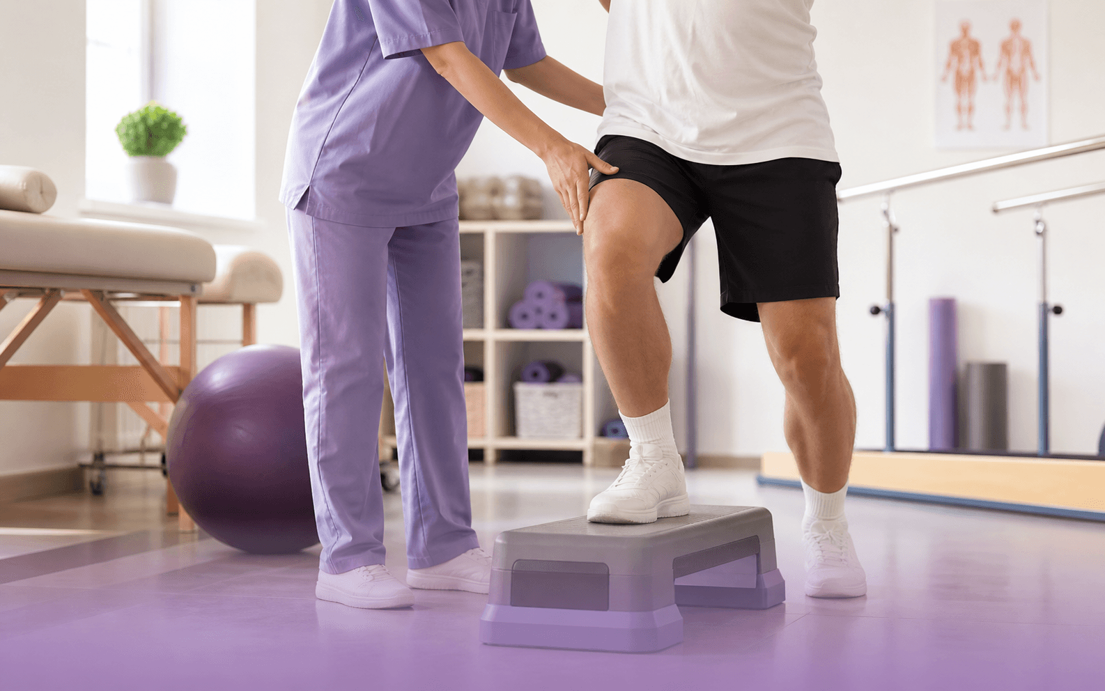 Illustrative guided physiotherapy and mobility rehabilitation