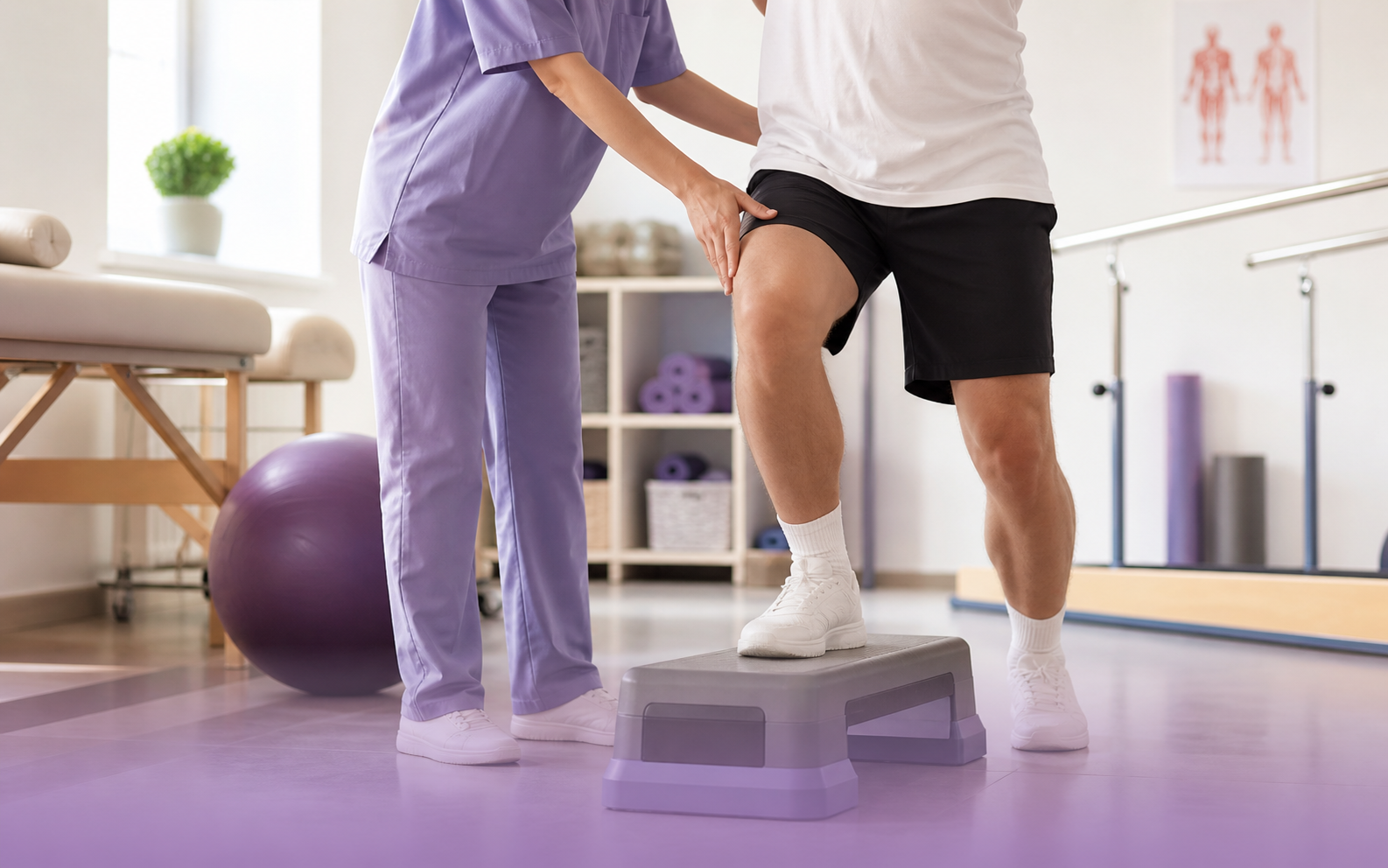 Illustrative guided physiotherapy and mobility rehabilitation